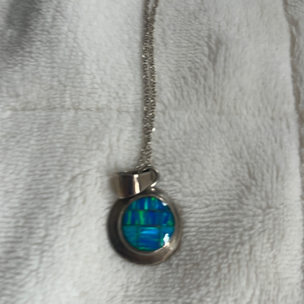 Sterling teal necklace